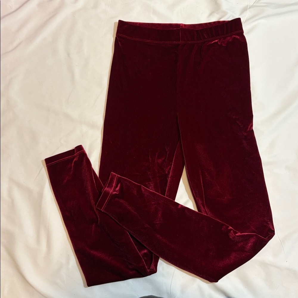 Fabletics Red Velvet Velour Oasis Twist Sports Bra + Emma Leggings Matching Set - Picture 6 of 11